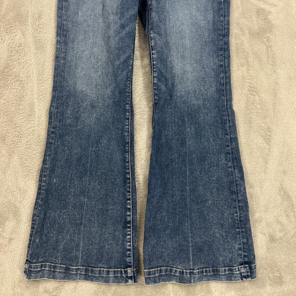 American Eagle Next Level Flex Jeans Womens 12 Super High Rise Flare Blue Boho - Picture 9 of 16